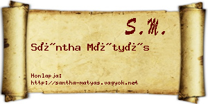 Sántha Mátyás névjegykártya
